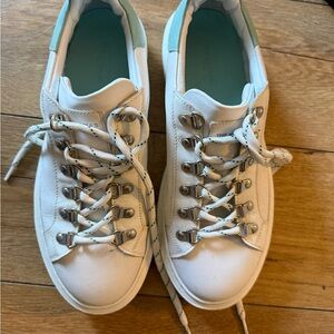 The Kooples White and Light Blue Sneakers